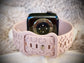 Cacha Silicone Design Band - Engraved Leopard Dusty Pink