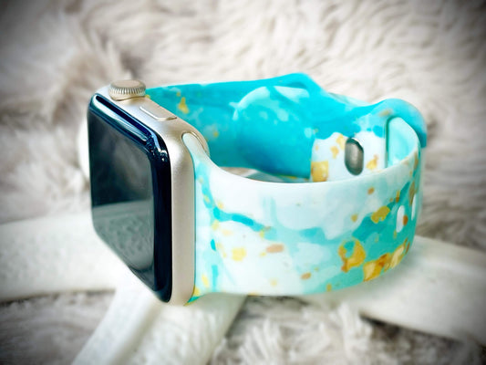 Cacha Silicone Design Band - Blue Marble